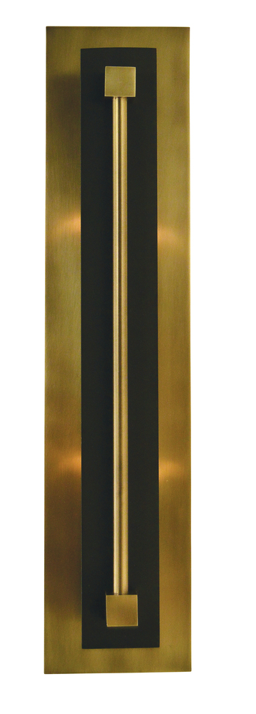 2-Light Antique Brass/Matte Black Louvre Sconce