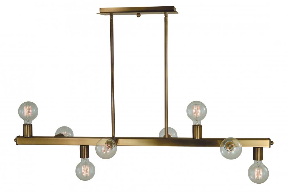 8-Light Antique Brass Heloise Island Chandelier