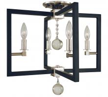 Framburg 5363 PN/MBLACK - 4-Light Polished Nickel/Matte Black Minimalist Elegant Flush / Semi-Flush Mount