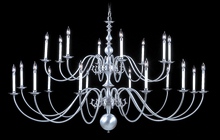 Framburg 9145 SP - 20-Light Satin Pewter Jamestown Foyer Chandelier