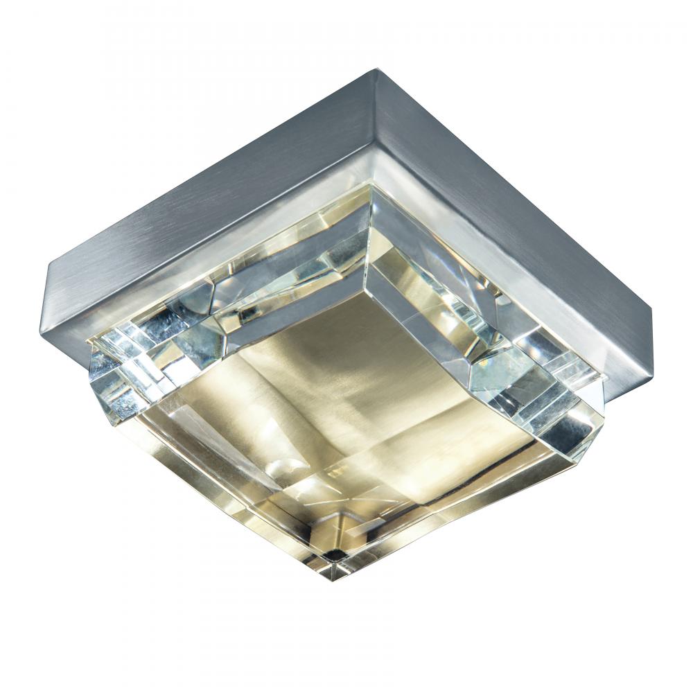 Crystal 6.5'' Wide Integrated LED Flush Mount - Brushed Nickel/Satin Brass