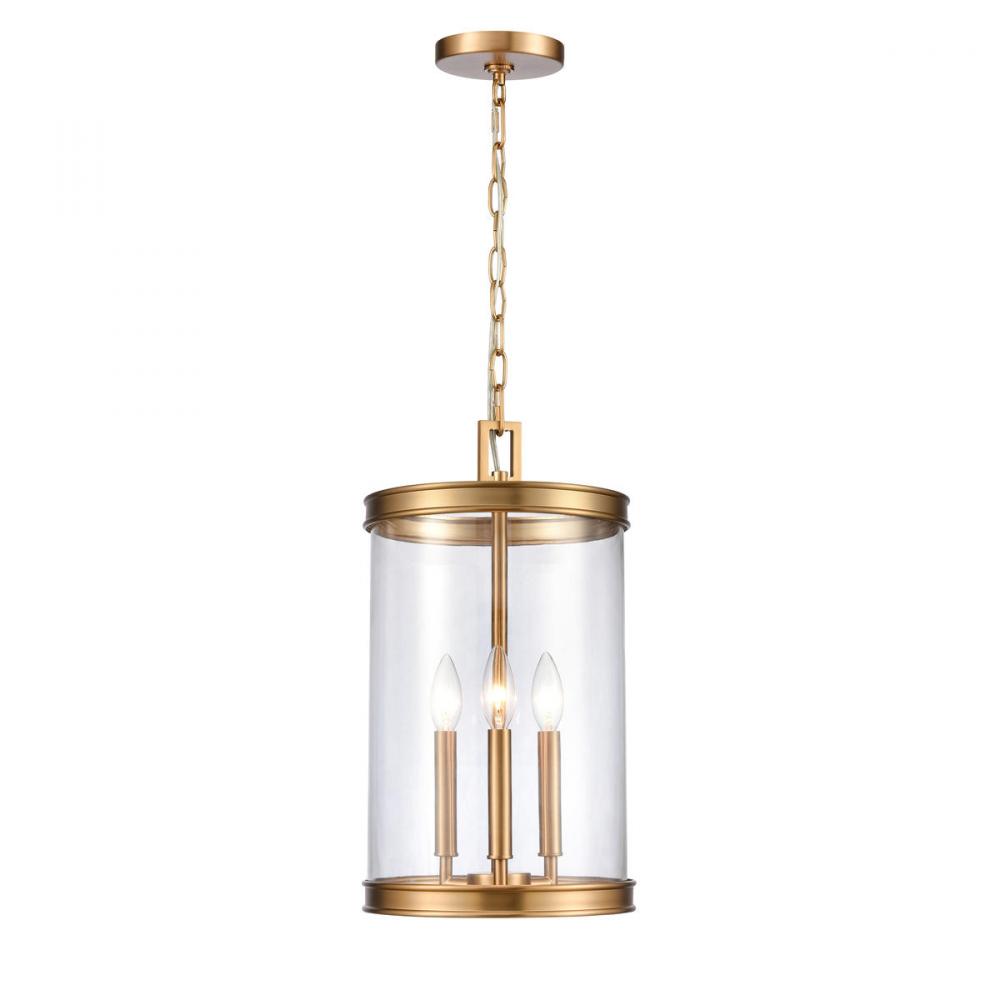 Mendoza 10.25'' Wide 3-Light Pendant - Brushed Gold