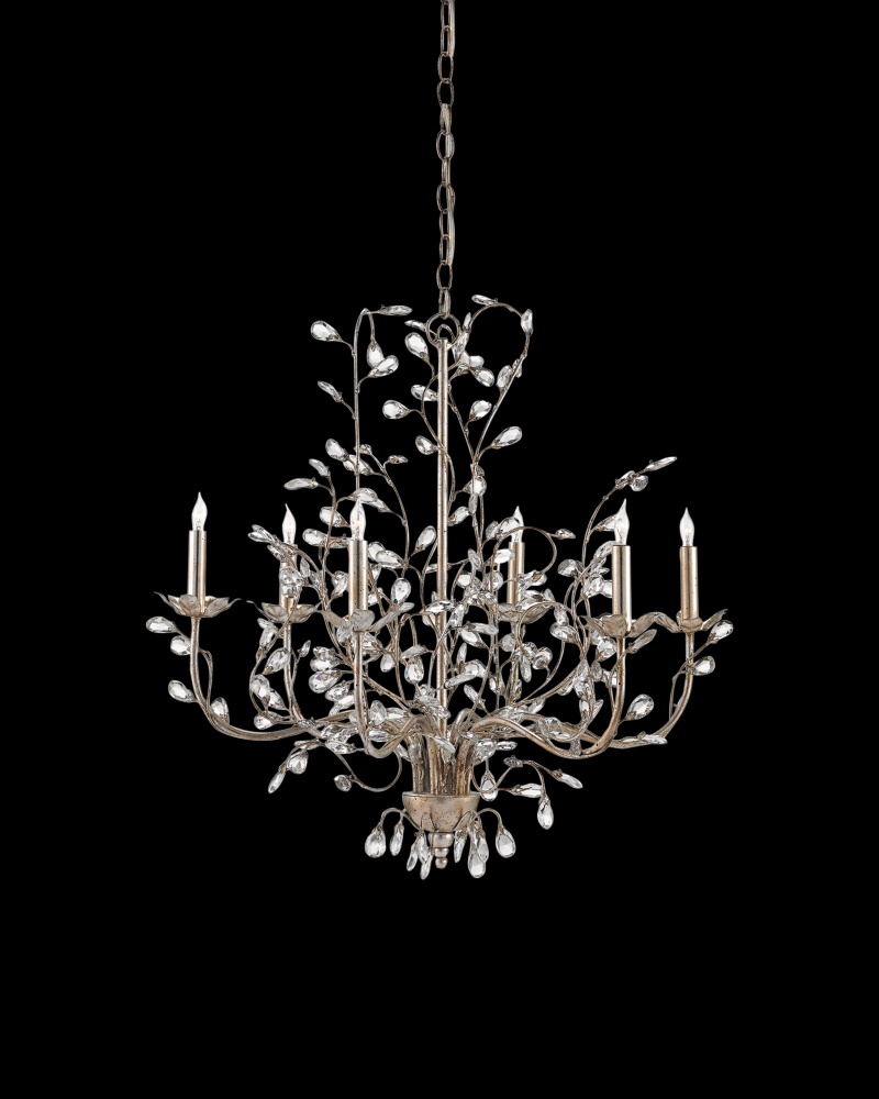 Crystal Bud Medium Silver Chandelier